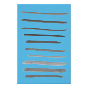 Abstract Lines Sketch Blue Water Ocean Scents Poster