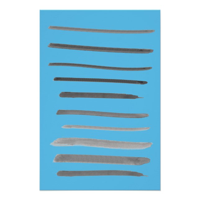 Abstract Lines Sketch Blue Water Ocean Scents Poster (Front)