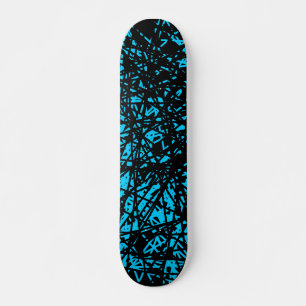 Abstract Lines - Sky Blue Skateboard