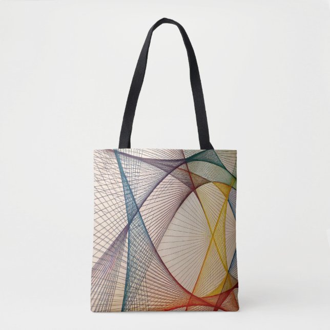 Abstract Lines Tote Bag – Artistic Design (Front)