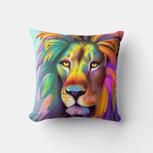 Abstract Lion Face Mystical Fantasy Art Cushion
