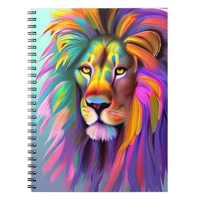 Abstract Lion Face Mystical Fantasy Art Notebook (Front)