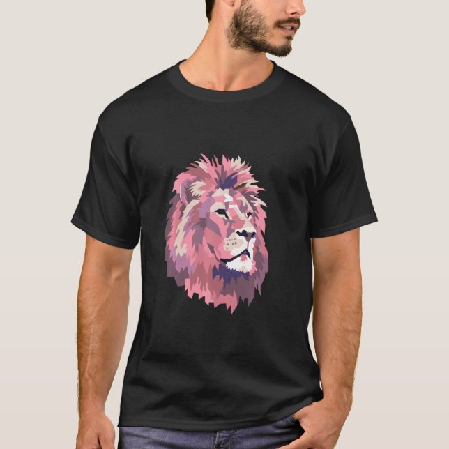 Abstract Lion Face T Shirt Zoo Animal Zoo Keeper T (Front)