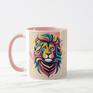 Abstract Lion Head Art Mug
