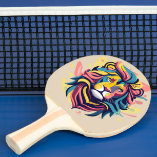 Abstract Lion Head Art Ping Pong Paddle