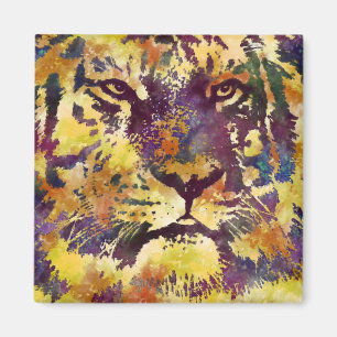 Abstract Lion Paintng Magnet
