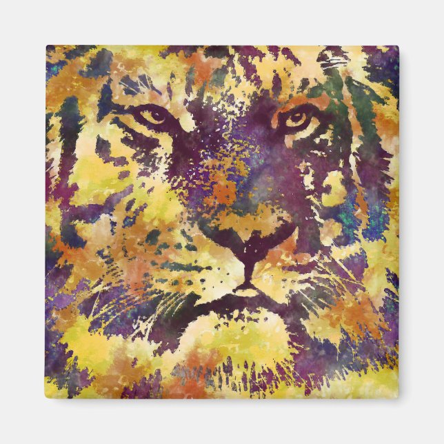 Abstract Lion Paintng Magnet (Front)
