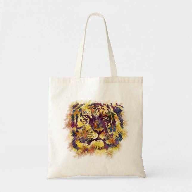 Abstract Lion Paintng Tote Bag (Front)