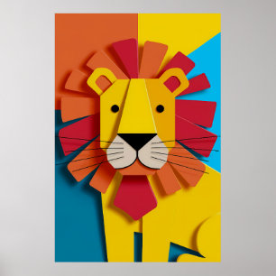 Abstract Lion Poster - Animal Art for Home Decor