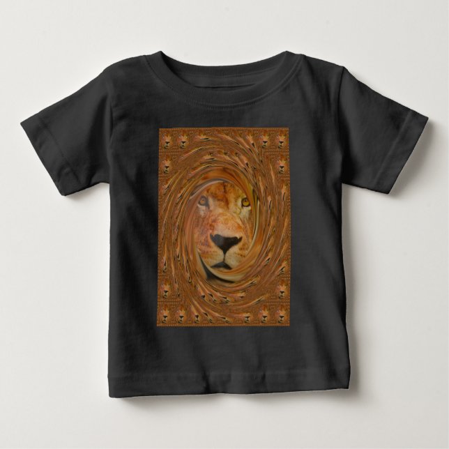 Abstract Lion Safari Art Print Baby T-Shirt (Front)