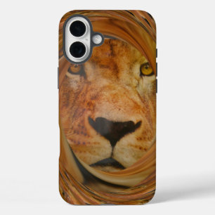 Abstract Lion Safari Art Print iPhone 16 Plus Case