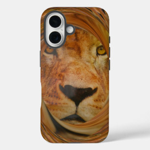 Abstract Lion Safari Art Print iPhone 16 Case