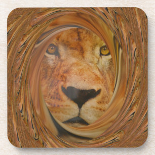 Abstract Lion Safari Art Print Coaster