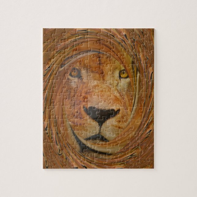Abstract Lion Safari Art Print Jigsaw Puzzle (Vertical)
