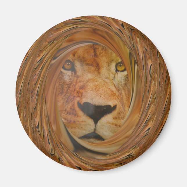Abstract Lion Safari Art Print Magnet (Front)