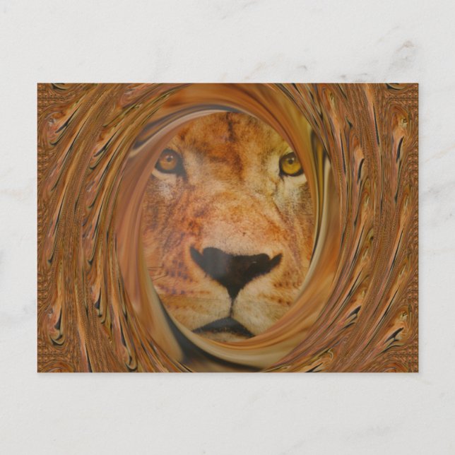 Abstract Lion Safari Art Print Postcard (Front)