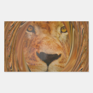 Abstract Lion Safari Art Print Rectangular Sticker
