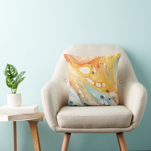 Abstract Liquid Bubbles in Colour Cushion (Chair)