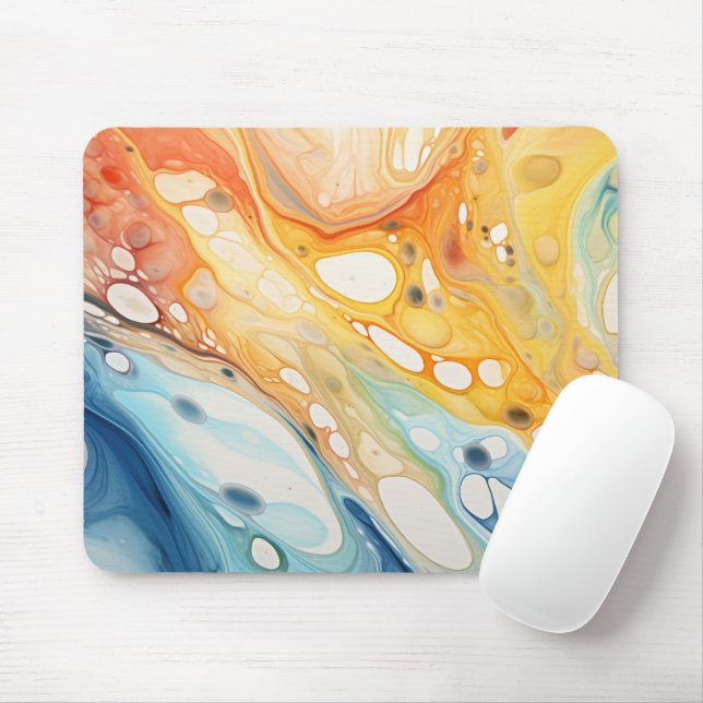 Abstract Liquid Bubbles Mouse Pad (With Mouse)