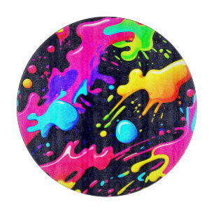 Abstract Liquid Colour Explosion Art Cutting Board