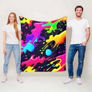 Abstract Liquid Colour Explosion Art Fleece Blanket
