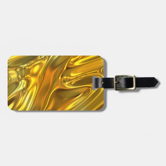Abstract Liquid Gold Luggage Tag (Front Horizontal)