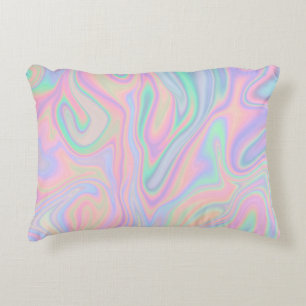 Abstract Liquid Iridescent Pastel Colour Design Decorative Cushion