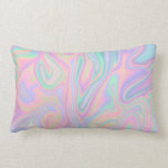 Abstract Liquid Iridescent  Pastel Colour Design Lumbar Cushion<br><div class="desc">Abstract  unicorn rainbow pastel colours digital  fluid paint texture. Glitch,  mixed media,  graphic design, </div>