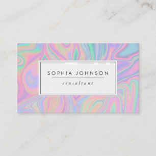 Abstract Liquid Iridescent Purple Pastel Colour Business Card