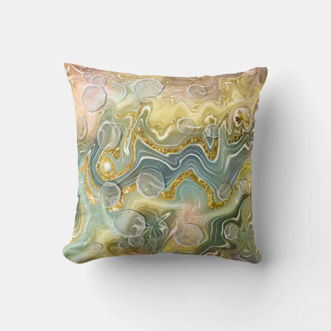 Abstract Liquid Marble Stone Texture background Cushion (Front)