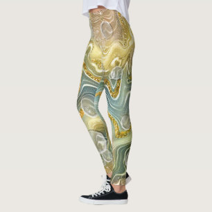 Abstract Liquid Marble Stone Texture background Leggings