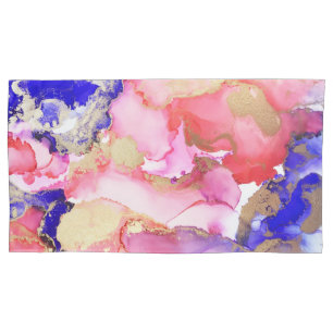 Abstract Liquid Purple Pink Gold Metallic Pillowcase