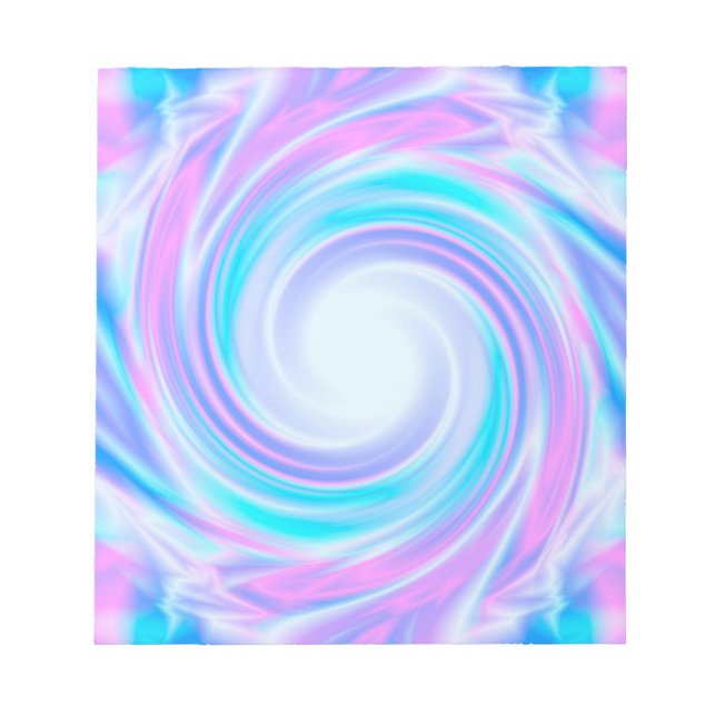 Abstract liquid swirl pastel purple colours print notepad (Front)