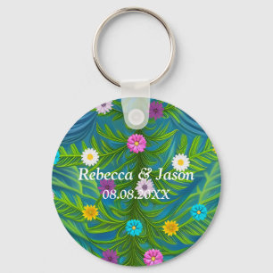 Abstract Little Daisy Garden Key Ring