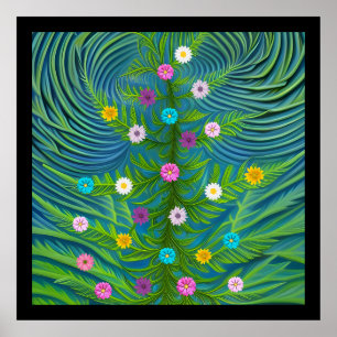 Abstract Little Daisy Garden Poster