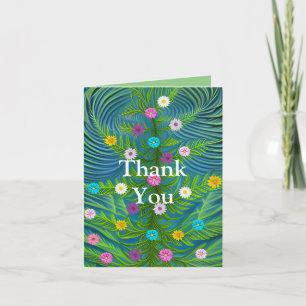 Abstract Little Daisy Garden Thank You Card