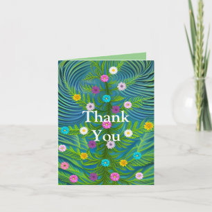 Abstract Little Daisy Garden Thank You Card