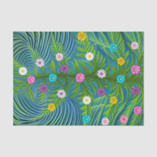 Abstract Little Daisy Garden Tissue Paper