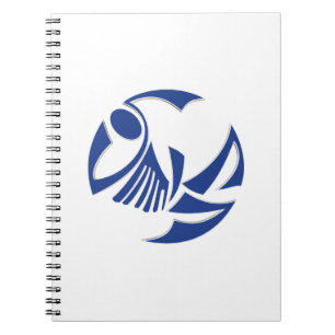 Abstract logo of the blue fish notebook