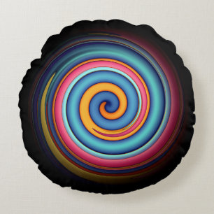 Abstract Lollipop  Round Cushion