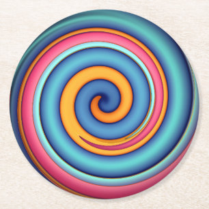 Abstract Lollipop  Round Paper Coaster