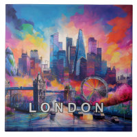 Abstract London Skyline Art Modern