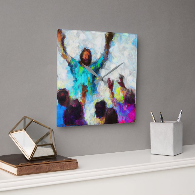 Abstract Lord We Need You Now More Than Ever Square Wall Clock (Office)