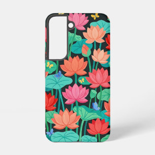 Abstract Lotus Butterflies Garden Samsung Cases