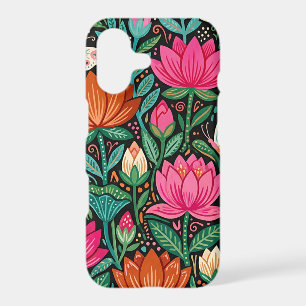 Abstract Lotus Flowers & Butterflies iPhone Cases