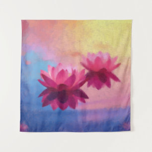 Abstract Lotus Flowers Tapestry