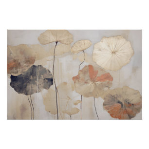Abstract Lotus Leaves - Wabisabi Aesthetic  Poster