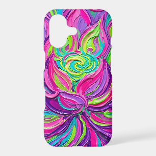 Abstract Lotus Neon Vibrant Oil iPhone Cases