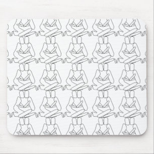 Abstract Love black outline Mouse Pad