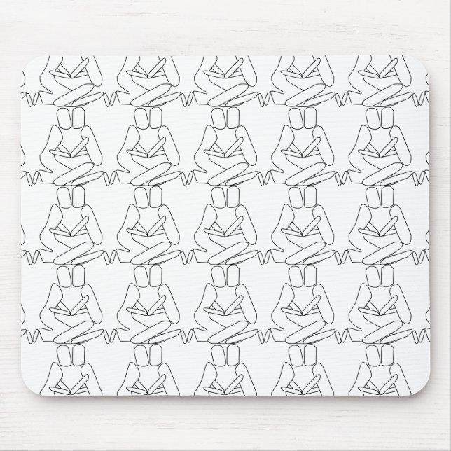 Abstract Love black outline Mouse Pad (Front)